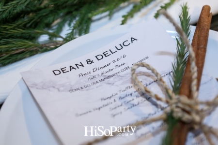 Press Dinner 2016 Fall/Winter Menu DEAN & DELUCA