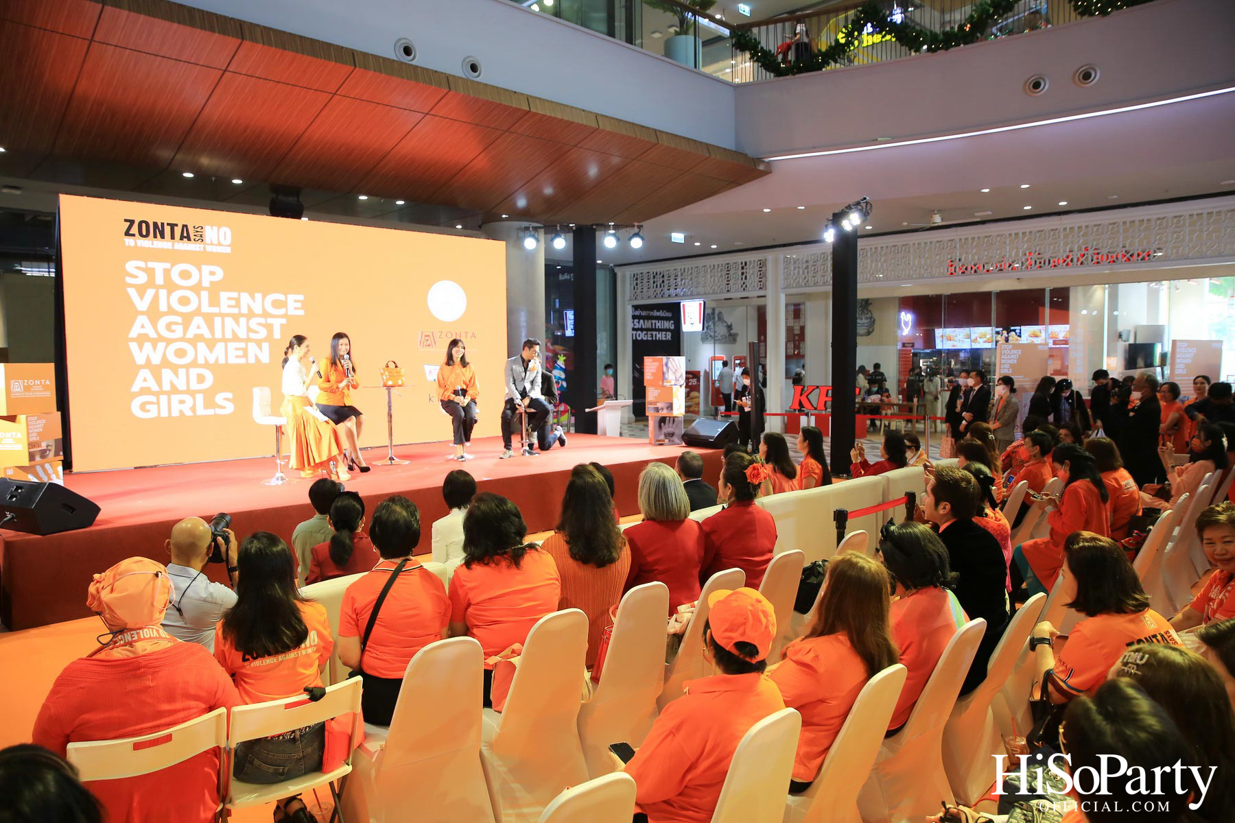 ‘Stop Violence Against Women and Girls’ โดย สโมสรซอนต้ากรุงเทพ 1 เพื่อเชิญชวนคนไทยรวมพลังร่วมรณรงค์ยุติความรุนแรงต่อเด็กและสตรี