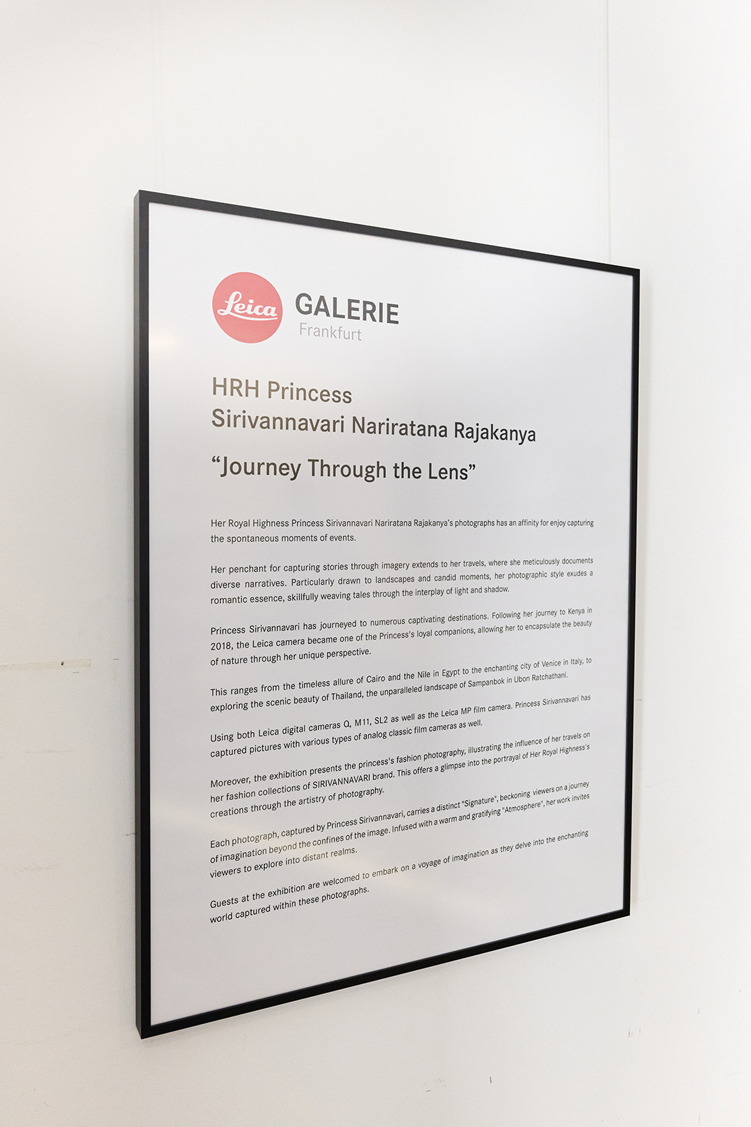 ‘Journey Through the Lens’ งานนิทรรศการภาพถ่ายฝีพระหัตถ์ สมเด็จพระเจ้าลูกเธอ เจ้าฟ้าสิริวัณณวรี นารีรัตนราชกัญญา ณ Leica Gallery Frankfurt 