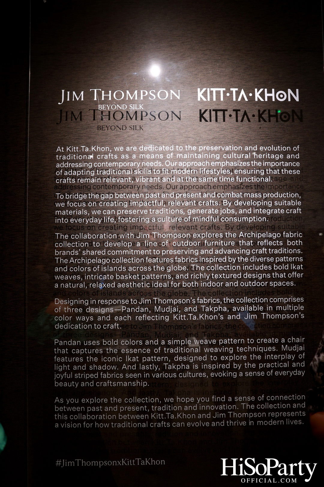 งานเปิดตัว Jim Thompson x Kitt.Ta.Khon คอลเลกชั่นเฟอร์นิเจอร์สำหรับ Outdoor
