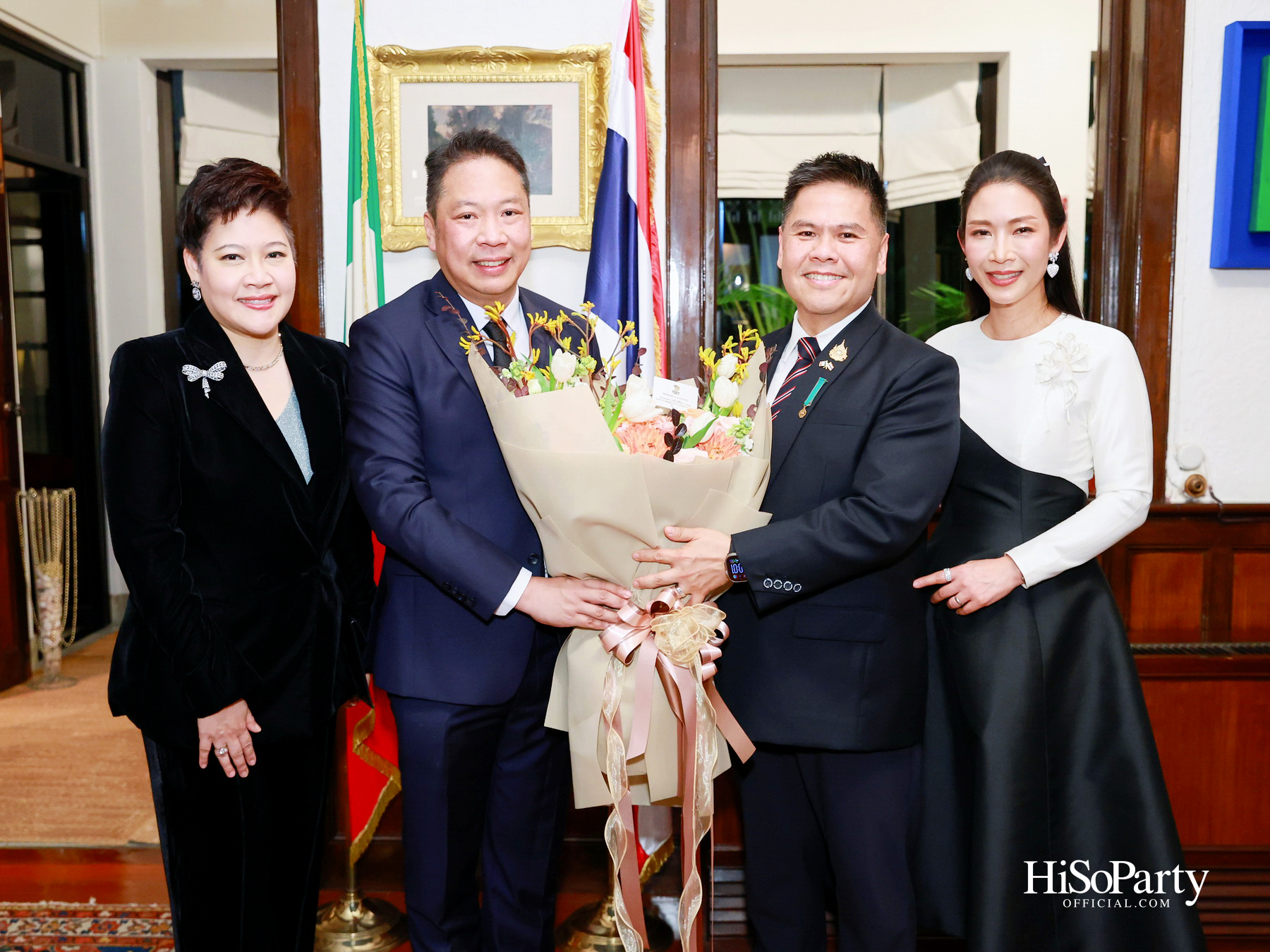 เอกอัครราชทูตอิตาลีเป็นเจ้าภาพมอบเครื่องราชอิสริยาภรณ์ Officer of the Order of Merit of the Italian Republic แด่ คุณวราวุธ ศิลปอาชา