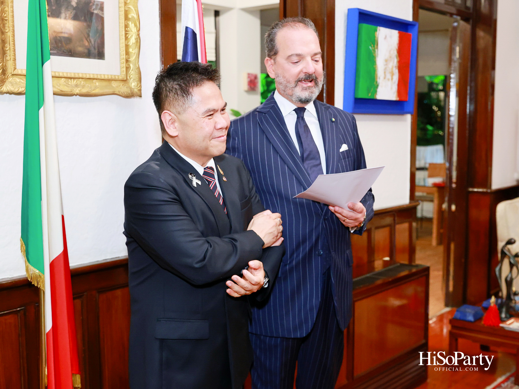 เอกอัครราชทูตอิตาลีเป็นเจ้าภาพมอบเครื่องราชอิสริยาภรณ์ Officer of the Order of Merit of the Italian Republic แด่ คุณวราวุธ ศิลปอาชา