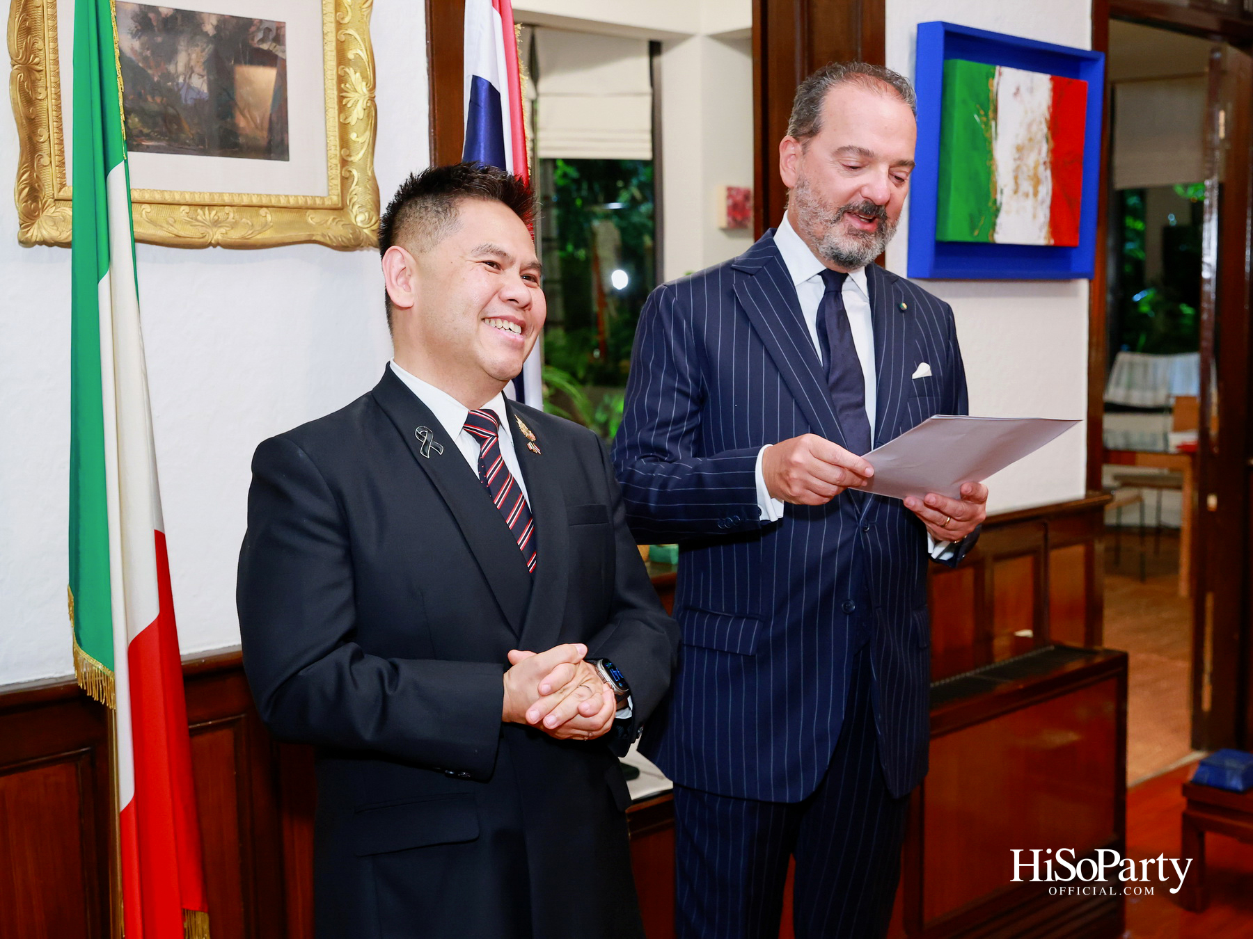 เอกอัครราชทูตอิตาลีเป็นเจ้าภาพมอบเครื่องราชอิสริยาภรณ์ Officer of the Order of Merit of the Italian Republic แด่ คุณวราวุธ ศิลปอาชา