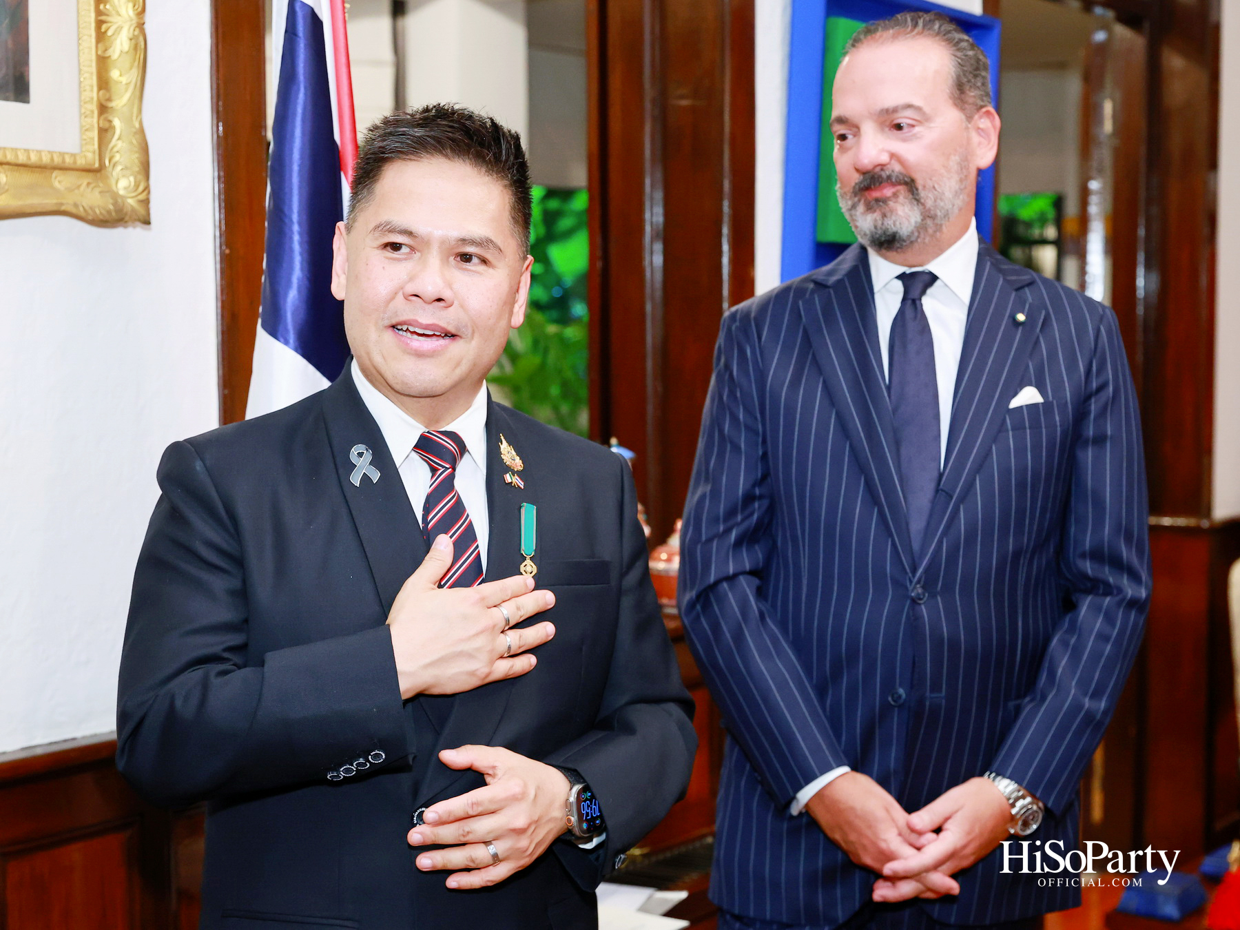 เอกอัครราชทูตอิตาลีเป็นเจ้าภาพมอบเครื่องราชอิสริยาภรณ์ Officer of the Order of Merit of the Italian Republic แด่ คุณวราวุธ ศิลปอาชา
