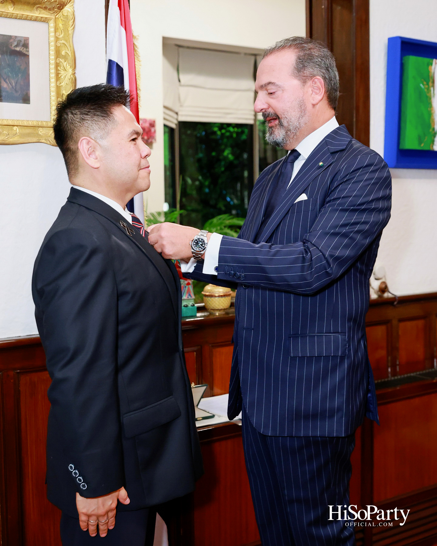 เอกอัครราชทูตอิตาลีเป็นเจ้าภาพมอบเครื่องราชอิสริยาภรณ์ Officer of the Order of Merit of the Italian Republic แด่ คุณวราวุธ ศิลปอาชา